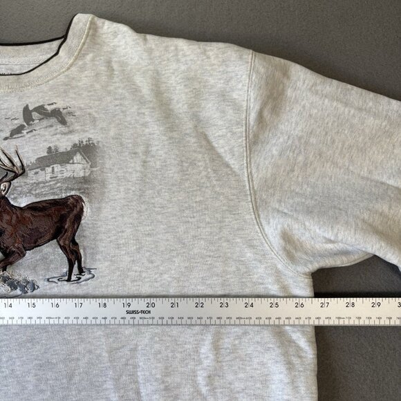 VTG Deer Wildlife Sweatshirt Mens XL Pullover Outdoors Nature Cabincore Rustic - Picture 7 of 16